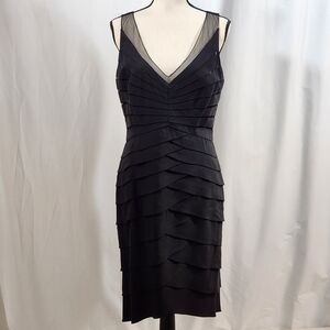 100% Silk Sherrie Bloom Peter Noviello Chetta B Little Black Dress Size …